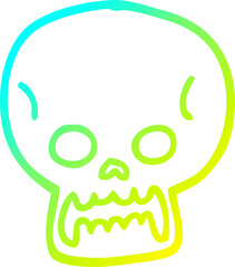 cold gradient line drawing cartoon halloween skull