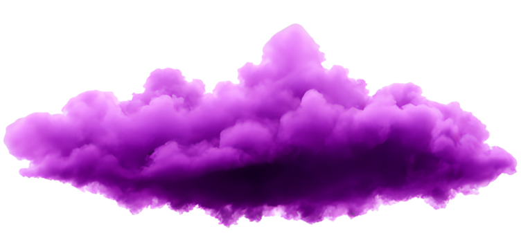 Purple cloud isolated on transparent background.