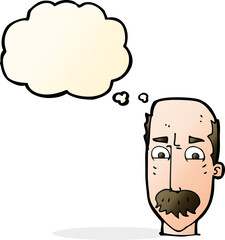cartoon annnoyed old man with thought bubble