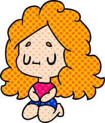 cartoon of a cute kawaii girl