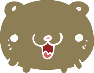 funny flat color style cartoon bear