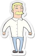 sticker of a cartoon man with mustache