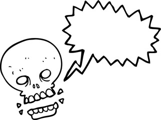 speech bubble cartoon scary skull