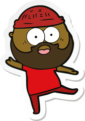 sticker of a cartoon bearded man