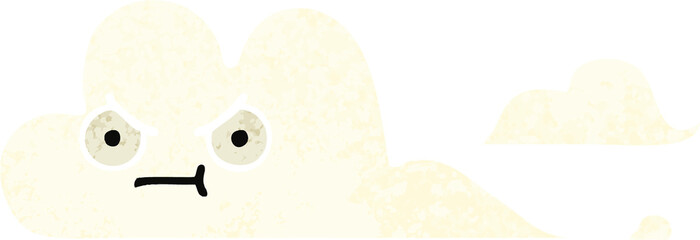 retro illustration style cartoon white cloud