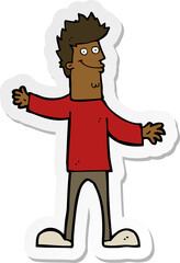 sticker of a cartoon happy man