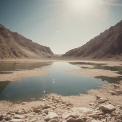 Ausgetrockneter See durch Klimawandel