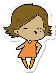 sticker of a cartoon woman