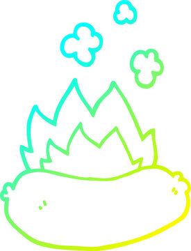 recommend clip art: cold gradient line drawing cartoon sausages