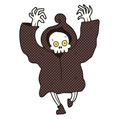 cartoon dancing death skeleton