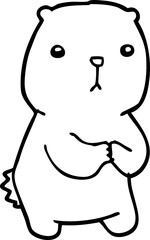 cartoon worried bear