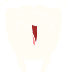 flat color style cartoon happy tooth