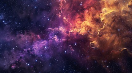 colourful gas nebuloses floating in the space