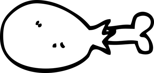 cartoon cooked chicken leg