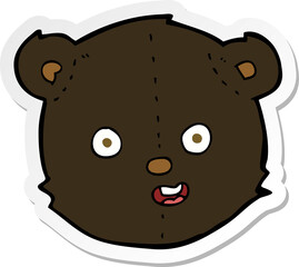 sticker of a cartoon black teddy bear head