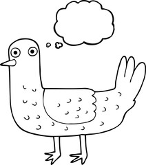 thought bubble cartoon bird