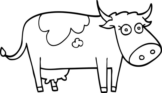 recommend clip art: line drawing cartoon farm cow
