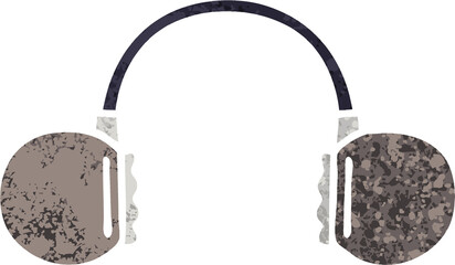 retro illustration style cartoon retro headphone