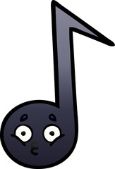 gradient shaded cartoon musical note