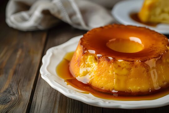 Pudim de leite, or milk pudding. traditional sweet dessert food also kwown as flan