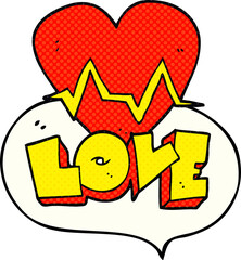 comic book speech bubble cartoon heart rate pulse love symbol