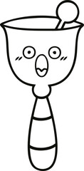 line drawing cartoon school bell