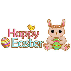 happy easter card with bunny