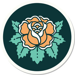 tattoo style sticker of a rose