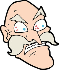 cartoon angry old man