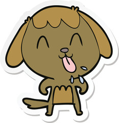 sticker of a cute cartoon dog