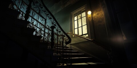 As i ascended the dark stairs, the glowing windows beckoned me upwards, a warm handrail guiding my...