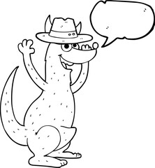 speech bubble cartoon kangaroo