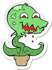sticker of a cartoon monster plant