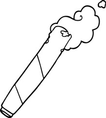 line drawing cartoon rolled cigarette