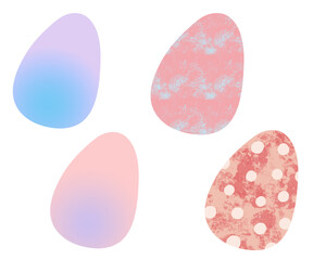 Easter eggs icons. Digital illustration by watercolor brushes. Hand Drawn. For card, sticker, print a any DIY.