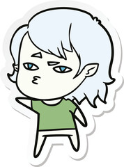 sticker of a cartoon vampire girl