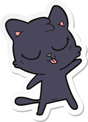 sticker of a cute cartoon cat