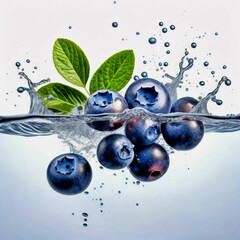 Blueberries, plants, fruits, food, blue, water flowers