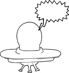 speech bubble cartoon flying saucer