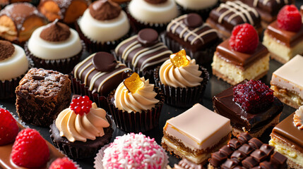 A tray of assorted petit fours