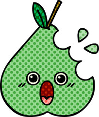comic book style cartoon green pear