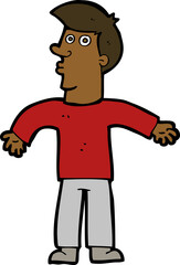 cartoon man shrugging shoulders