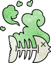 quirky hand drawn cartoon dead fish