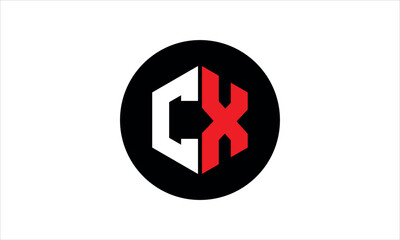 CX initial letter polygon icon gaming logo design vector template. batman logo, sports logo, monogram, falcon, war game, symbol, playing logo, abstract, fighting, typography, icon, minimal, premier 