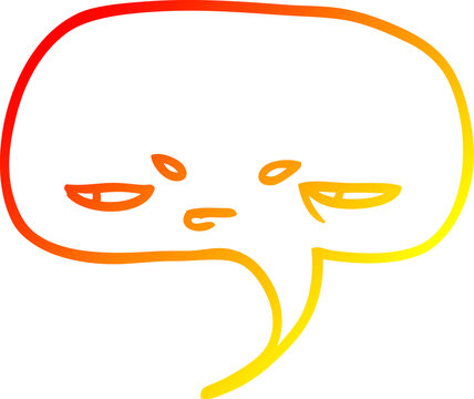 recommend clip art: warm gradient line drawing cartoon speech bubble with face