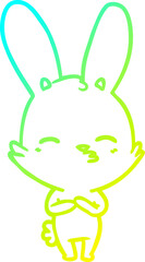 cold gradient line drawing curious bunny cartoon
