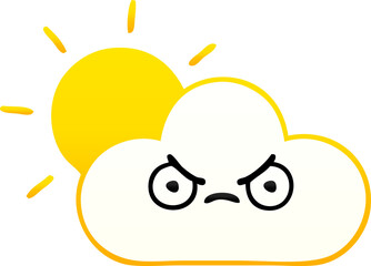 gradient shaded cartoon sunshine and cloud