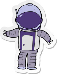 sticker of a cartoon astronaut