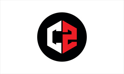 CZ initial letter polygon icon gaming logo design vector template. batman logo, sports logo, monogram, falcon, war game, symbol, playing logo, abstract, fighting, typography, icon, minimal, premier  - obrazy, fototapety, plakaty