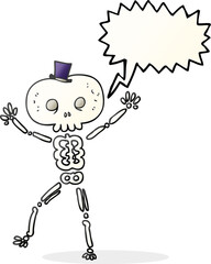 speech bubble cartoon dancing skeleton